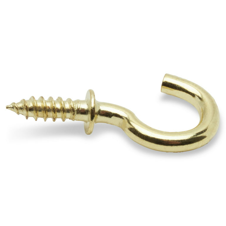 RELBRO 100 Pcs Small Screw Hooks, 1/2 Inch Gold Mini Screw in Jewelry Hooks  Tiny Metal Screw Wood Ceiling Wall Hooks for Jewelries Crafts Keys Caps