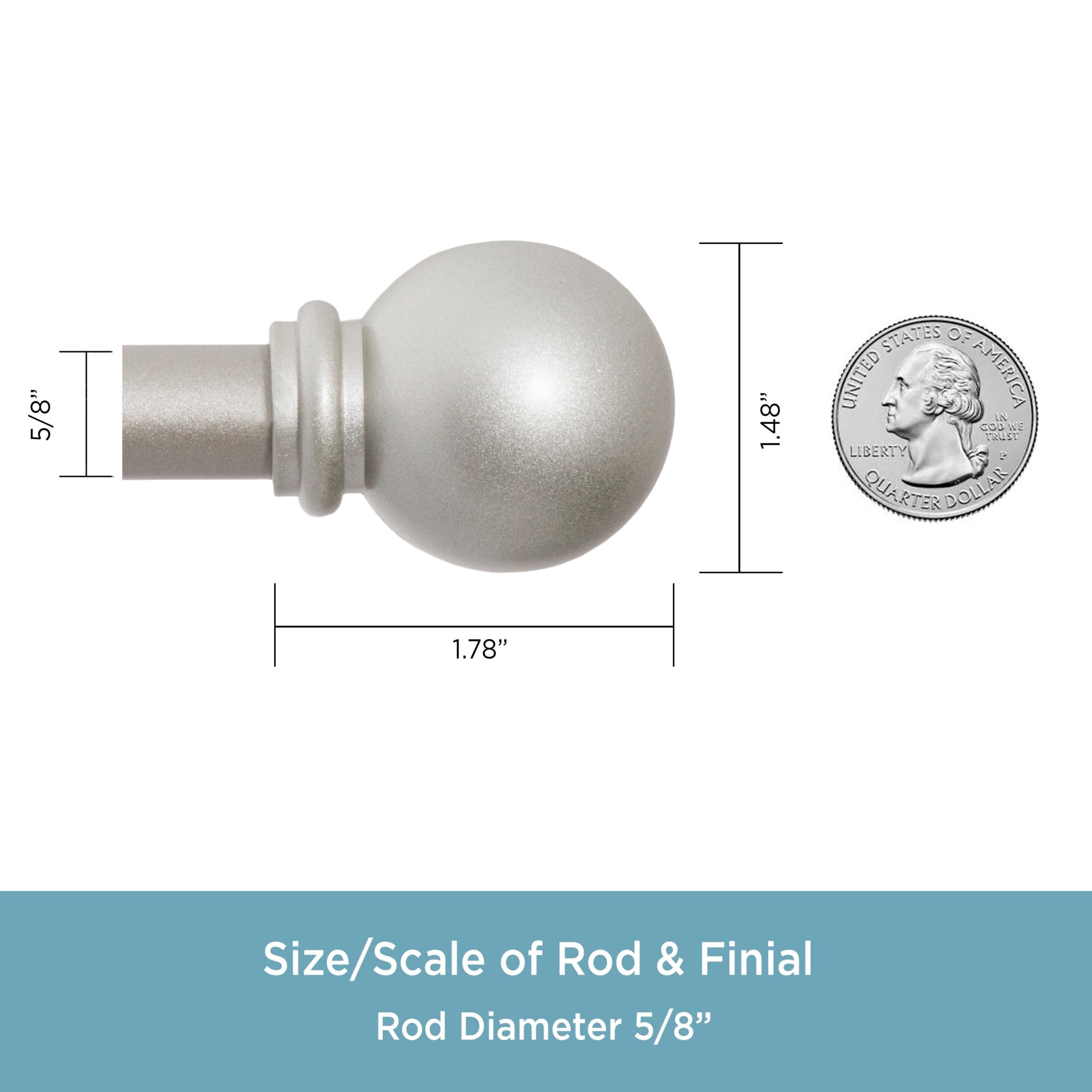 Chelsea 48-86 in. Decorative Curtain Rod & Holdback Set, 5/8 in. Diameter
