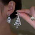 thumbnail image 2 of Pendientes de Cristal Ganfancp Brillante Diamante Borla Árbol de Navidad 925 Aguja 1 Par, 2 of 6