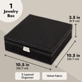 thumbnail image 4 of Joyero organizador Juvale Velvet de 2 capas con cierre para viajes, 4 of 9