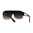 thumbnail image 2 of Mens Half Rim Flat Top Mobster Squared Shield Sunglasses Tortoise Brown, 2 of 4
