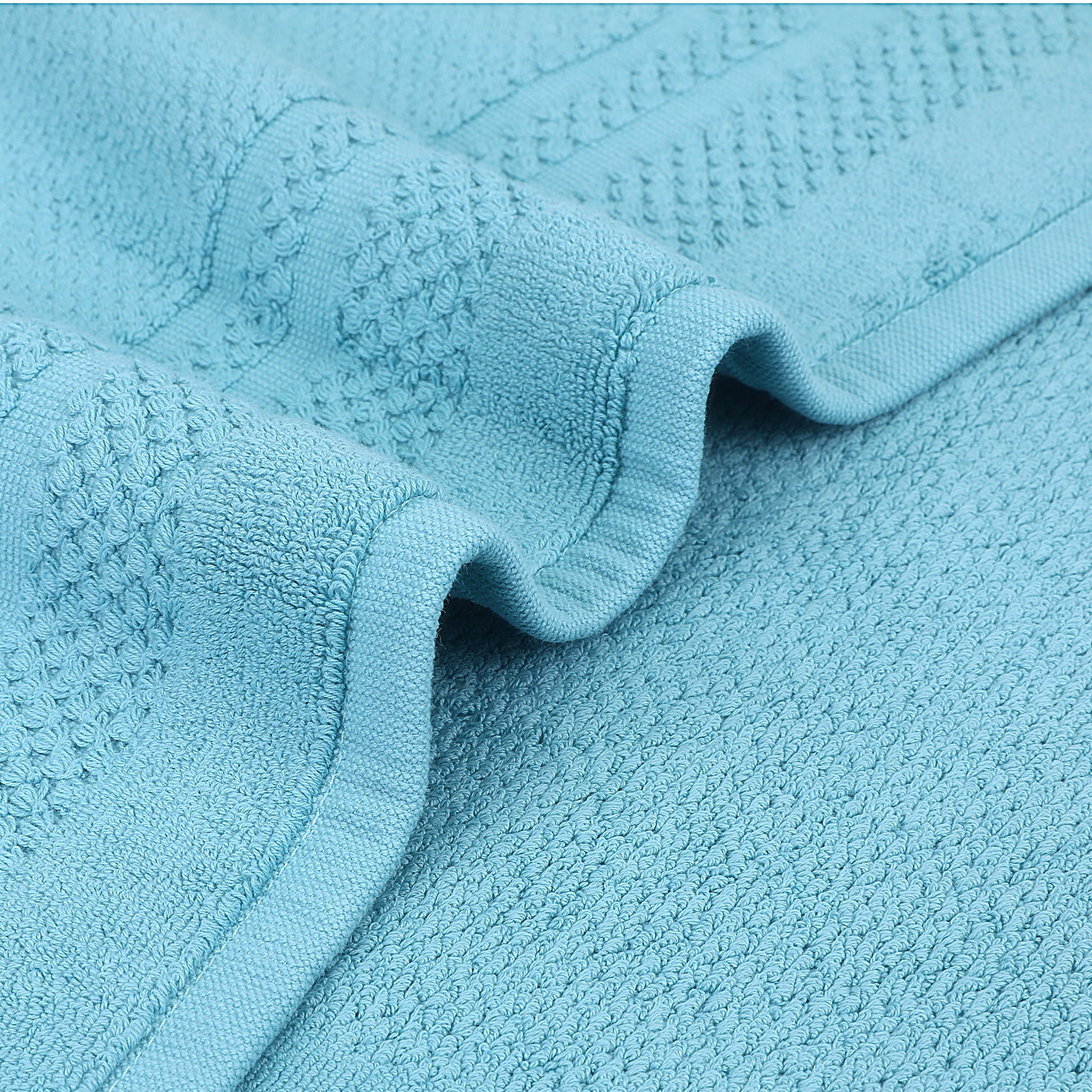 Unique Bargains Washable Cotton Bath Rugs Quick Dry Floor Carpet Shower Mat Blue