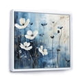 thumbnail image 2 of Designart "Blue And White Wildflower Fields" Wildflowers Floater Framed Canvas Wall Art, 2 of 5