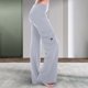 thumbnail image 2 of Pantalones de trabajo para mujer: pantalones harem casuales elásticos de cintura alta, estilo retro, tejido holgado, bolsillos, ideales para yoga y actividades al aire libre., 2 of 4