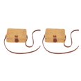 thumbnail image 1 of Qarigey Bolso de paja elegante con gran capacidad para artículos esenciales Bolso de hombro Bolsos de paja Bolso de mimbre cuadrado cuadrado 2Conjunto, 1 of 6