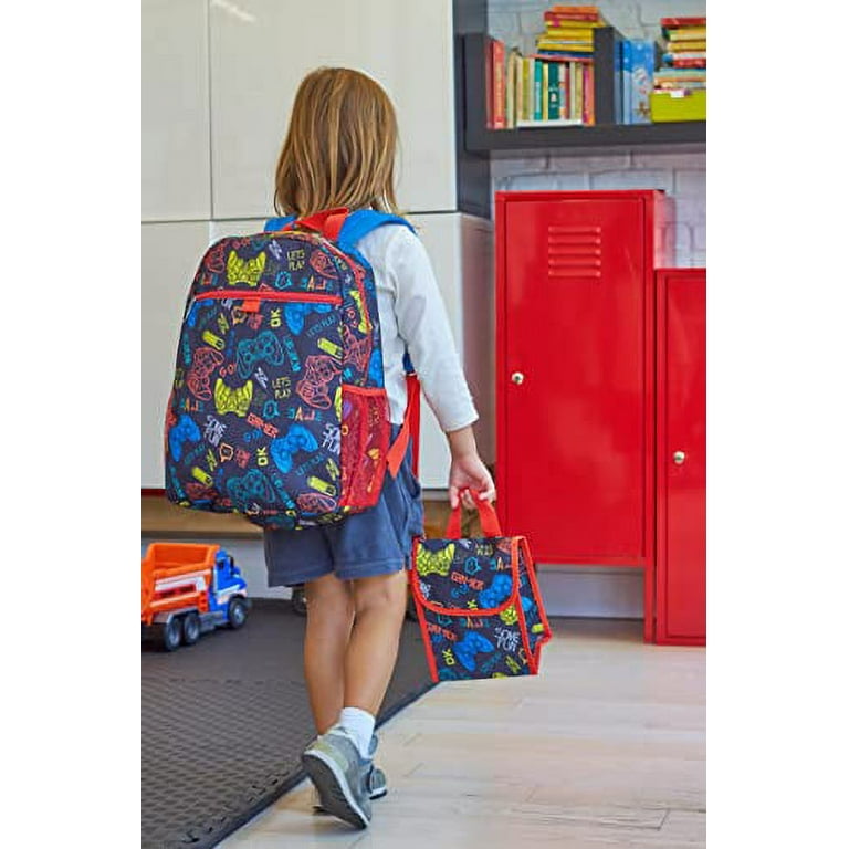  Trail maker Boy's 6 in 1 Backpack With Lunch Bag, Pencil Case,  and Accessories (Construction Work Ahead) : Home & Kitchen