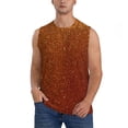 thumbnail image 2 of Fotbe Men's Orange Glitter Print Men's Sleeveless Muscle Tank Tops Casual T-Shirts for Gym Workout Beach-Large, 2 of 8