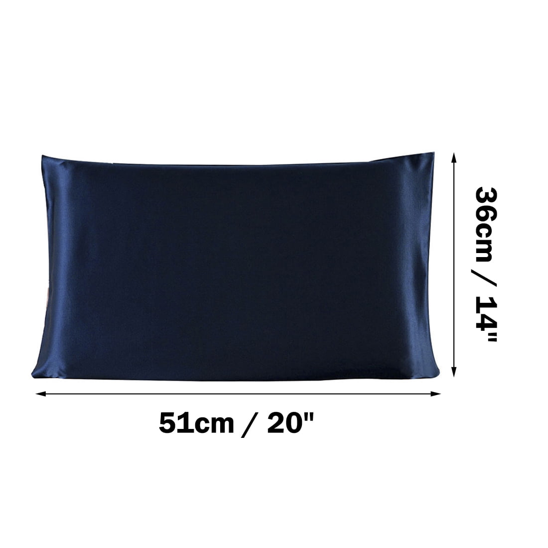 PiccoCasa 1pc Soft  Pillowcase 100% Silk Solid Pillow Case Non-Standard Navy Blue
