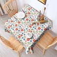 thumbnail image 2 of Pioneer Flower Floral Print Pattern Square Tablecloth, Waterproof Wipeable Spillproof Washable Table Cover for Home Kitchen Party Decor, 52"x52", 2 of 6