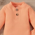 thumbnail image 5 of WOYY Outfits for Baby Girls Casual Solid Ribbed Long Sleeve Bodysuit Romper Pants Set, Sizes 0-18 Months, 5 of 8