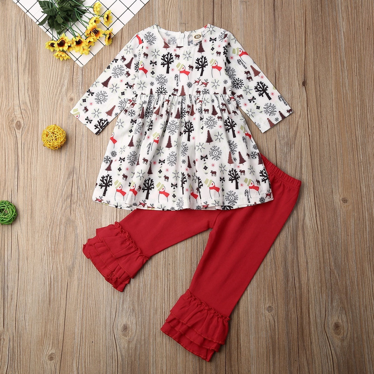 christmas ruffle pants