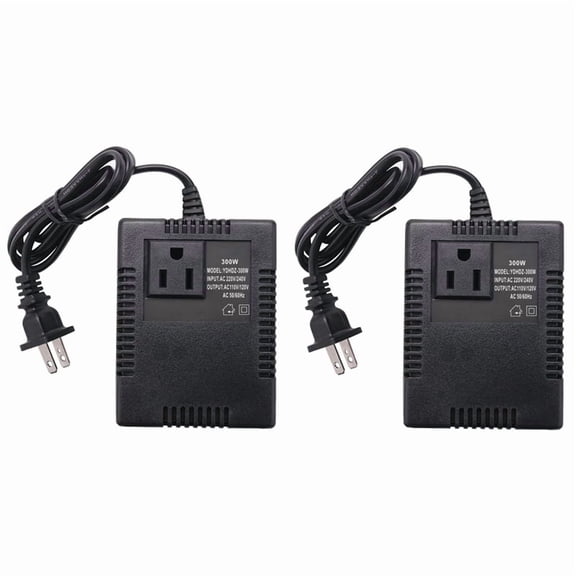 2X 300W 220/240V to 110/120V Ac Travel Voltage Transformer Converter Us Plug
