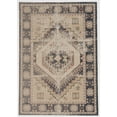 thumbnail image 2 of Contemporary Home Living 2' x 3' Medallion Flower Border Area Throw Rug - Cream and Navy Blue, 2 of 7