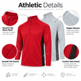 thumbnail image 3 of DARESAY Men's Dry-Fit Quarter Zip Long Sleeve Athletic Performance Moisture Wicking Pullover, 3-Pack (Up to 3XL), 3 of 12