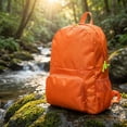 thumbnail image 3 of 3-in-1 Packable Travel Backpack, Foldable Tote Bag with Compact Pouch, Waterproof Lightweight Daypack for Commuting, Hiking, Gym, and Weekend Trips, Orange, 3 of 7