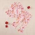 thumbnail image 2 of NOLDARES Christmas Girls Pajamas PJS Set Sleepwear Long Sleeve Jammies for Kids Button-Down Nightwear Loungewear(D011-Orange), 2 of 4