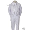 thumbnail image 3 of 6PC BABY TODDLER BOY WEDDING FORMAL PAISLEY TAIL TUXEDO STOLE WHITE S-7 (0M-7yr), 3 of 6