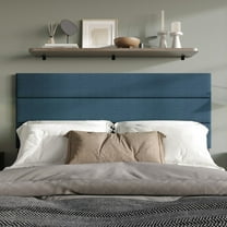 Home Design Corona Twin Upholstered Headboard with Foam Padding and Adjustable Base, Denim Blue, Easy Assembly