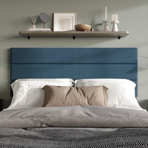 Home Design Corona Twin Upholstered Headboard, Denim Blue