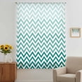 thumbnail image 3 of Teal Chevron Sheer Curtains 45 Inches Long, Ombre Geometric Ocean Wave V-shaped Light Filering Curtains, Breathable Simi Curtain Privacy Drapes for Kitchen Bathroom Lightweight Small Window Treatment, 3 of 9