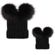 thumbnail image 3 of Gorro para padres nuevos, gorro de bebé con rosca de otoño e invierno europeo y americano, gorro tejido con bolas de pelo doble, gorro, 3 of 5