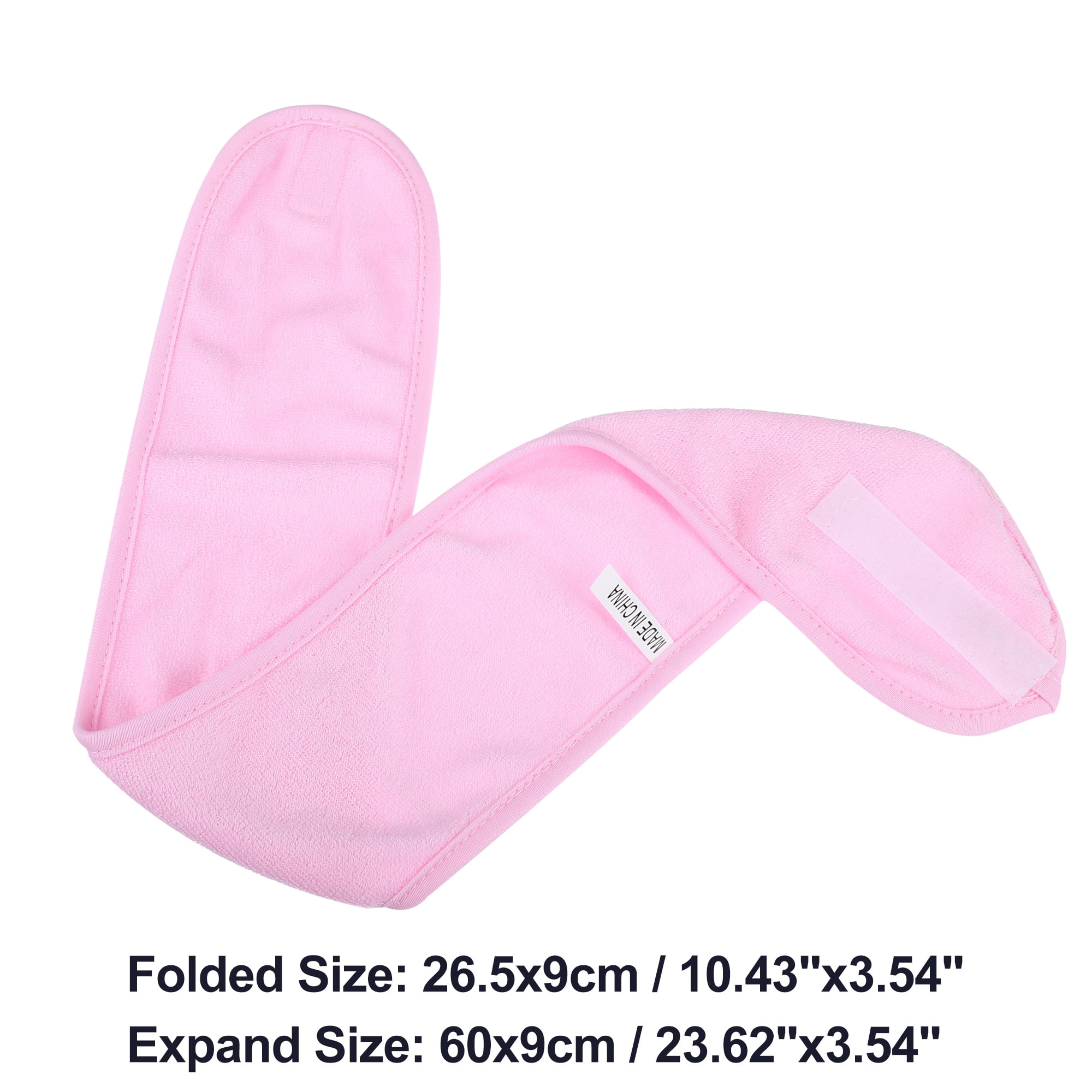 Unique Bargains 4 PCS Spa Facial Adjustable Face Wash Headband Pink