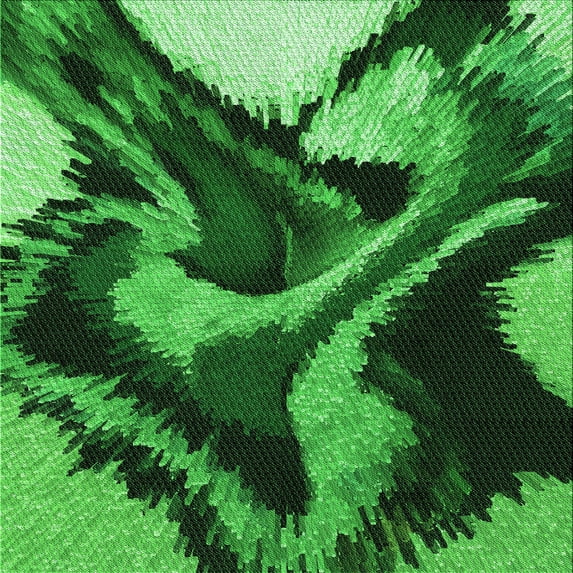 Ahgly Company Indoor Square Patterned Deep Emerald Green Area Rugs, 8' Square