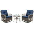 thumbnail image 3 of MeetLeisure 3-Piece Wicker Outdoor Rocking Chair Patio Conversation Set, Navy, 3 of 8