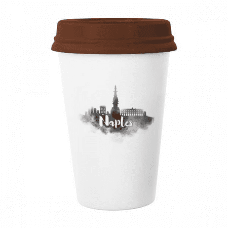 

Naples Italy Landmark Ink City Painting Mug Coffee Drinking Glass Pottery Cerac Cup Lid