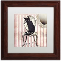Trademark Fine Art "Bad Cat I" Canvas Art by Color Bakery White Matte, Wood Frame