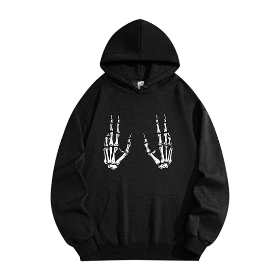 Mifsaly Mens Womens Halloween Hoodie Festival Graphic Hooded Fleece Pullover Sweatshirt with Pocket Breathable Loose Casual Party Halloween Costume Black,XXL