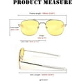 thumbnail image 3 of FEISEDY Mens Aviator Sunglasses Polarized Military Pilot Frame with Bayonet Temples B2623, 3 of 6