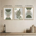 thumbnail image 4 of SHENIFY Boho Wall Art Green Sage Boho Framed Wood Mid Century Modern Decor Minimalist Bohemian Abstract Geometry Canvas Prints Living room Ready To Hang - 12x16in3pcs Neutral Framed, 4 of 8