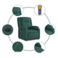 thumbnail image 6 of vidaXL Massage Recliner Chair Dark Green, 6 of 6