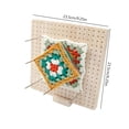 thumbnail image 3 of Soporte de gancho de bloque de estera de bloqueo de tejer hecho a mano de madera para proyectos de tejer, 3 of 8