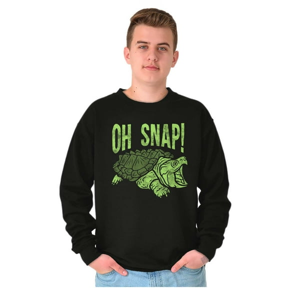 Funny Oh Snap Turtle Animal Pun Sweatshirt for Men or Women Brisco Brands S