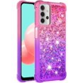 thumbnail image 3 of case for Samsung Galaxy A32 5G（Not 4G） Women Case,Creativity Clear Gradient Quicksand Glitter Flowing Liquid Floating TPU Case Bling Diamond Sparkle Cover for Samsung Galaxy A32 5G JB Pink Mauve, 3 of 7
