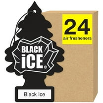 LITTLE TREES Air Fresheners Car Air Freshener. Hanging Tree Provides Long Lasting Scent for Auto or Home. Black Ice, 24 Air Fresheners C40