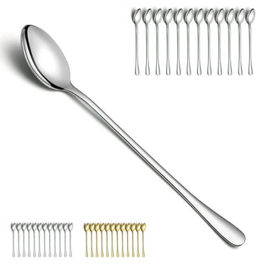 Jeaker 7.5" Iced Tea Spoons, Stainless Steel Long Handle Mixing  Spoon, Cocktail Stirring Bar Spoon, Latte Spoon Set of 12