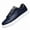 Navy Blue (Manual Lace Up), variant on Men's Casual Sneakers, Faux Leather Lace-Up Low Top Walking Shoes, Everyday Fashion Shoes