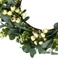 thumbnail image 3 of 18 Inch Artificial Eucalyptus Wreath for Front Door, Green Eucalyptus Leaf Wreath with White Berries for Spring Summer Farmhouse Decor, Year Round Indoor Outdoor Hanging, 3 of 6