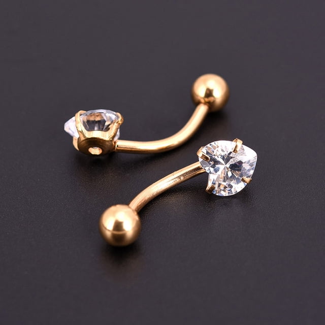 New Anti Allergy Lounger Titanium Earrings Ear Nail Belly Button Rings Navel Piercing Star Heart Round Crystal Jewelry ZR