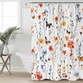 thumbnail image 2 of Small Stall Shower Curtain 36x72 Inch Narrow Half Size Elegant Spring Floral Bath Curtains Bathroom Decor Watercolor Botanical Butterfly Waterproof Fabric Shower Curtain Set with Hooks 36 Inch, 2 of 6