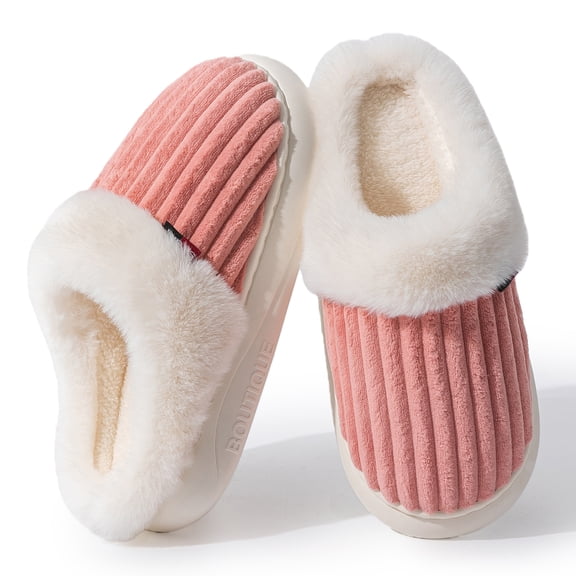 Fadezar Womens Fuzzy Slippers Winter Warm Memory Foam House Shoes for Men Women