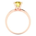 thumbnail image 4 of Clara Pucci 14K Rose Gold 1.5ct Yellow Solitaire Ring for Women, 4 of 8