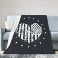 thumbnail image 1 of DouZhe Ultra-Soft Micro Fleece Lightweight Flannel Bed Blanket, Patriotic American Flag Abstract Hearts Print Cozy Warm Throw Blankets, 40"x30", 1 of 7