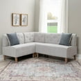 thumbnail image 6 of Linon Hale Tufted Back Fully Upholstered Corner Nook Bench in Light Grey Fabric, 6 of 18