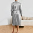 thumbnail image 3 of Men's Satin Robe with Shorts Pajamas Set - Silky Kimono Bathrobe Lightweight Soft Sleepwear, 3 of 3