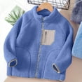 thumbnail image 2 of Children's Winter Solid Color Thick Zipper Cardigan with Fleece Lining for Casual Sports, 2 of 6