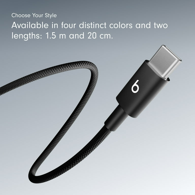 Beats by Dr. Dre, USB-C to USB-C Charging Cable, 1.5 m, Bolt Black